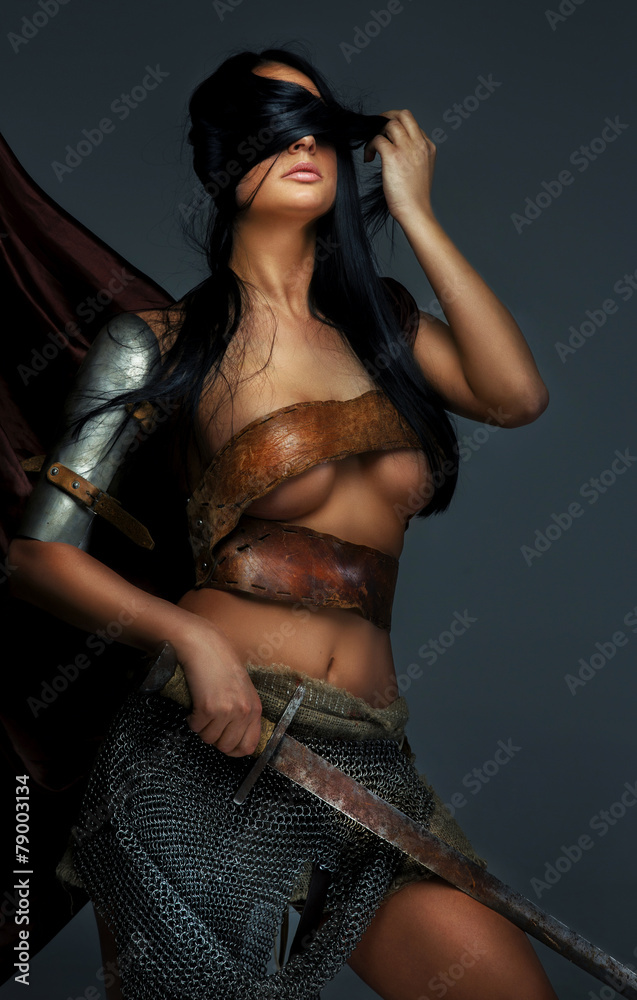 Beautiful woman with sword