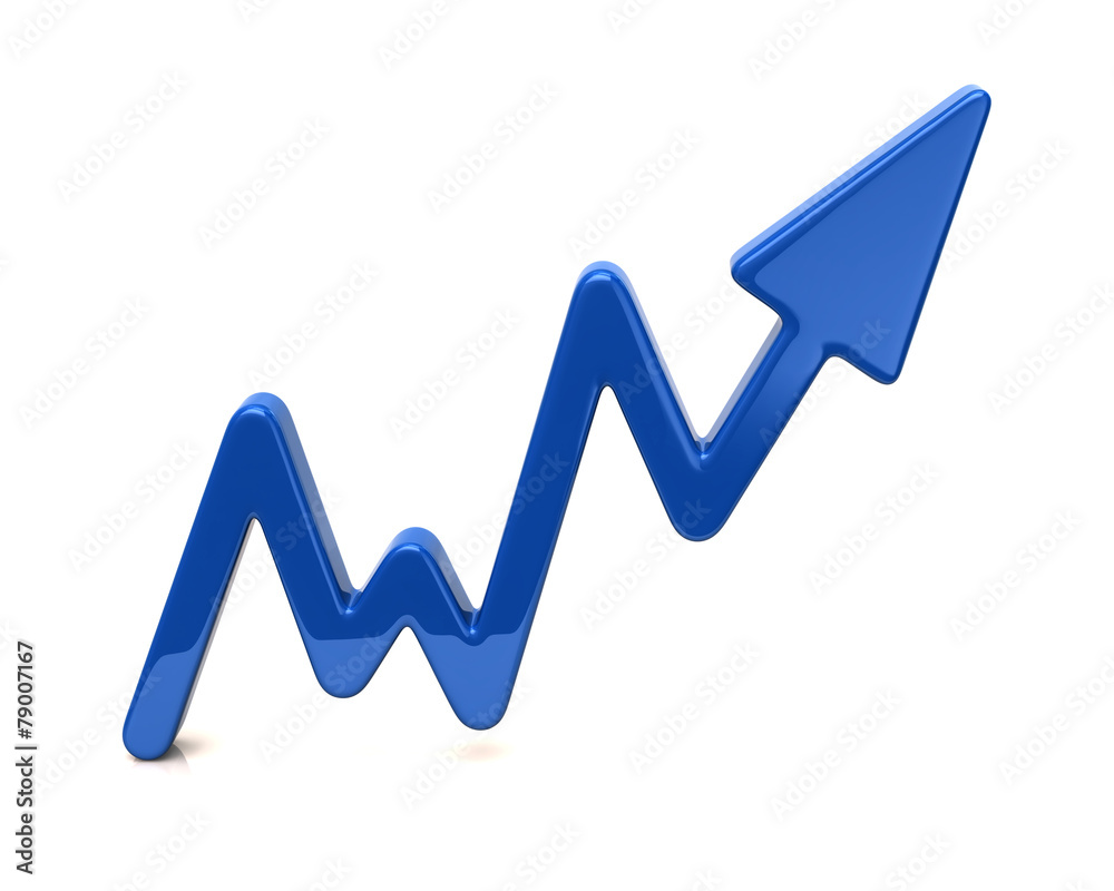 Blue business graph arrow Blue business graph arrow