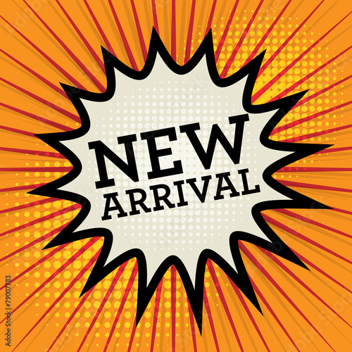 Background with text New Arrival, vector