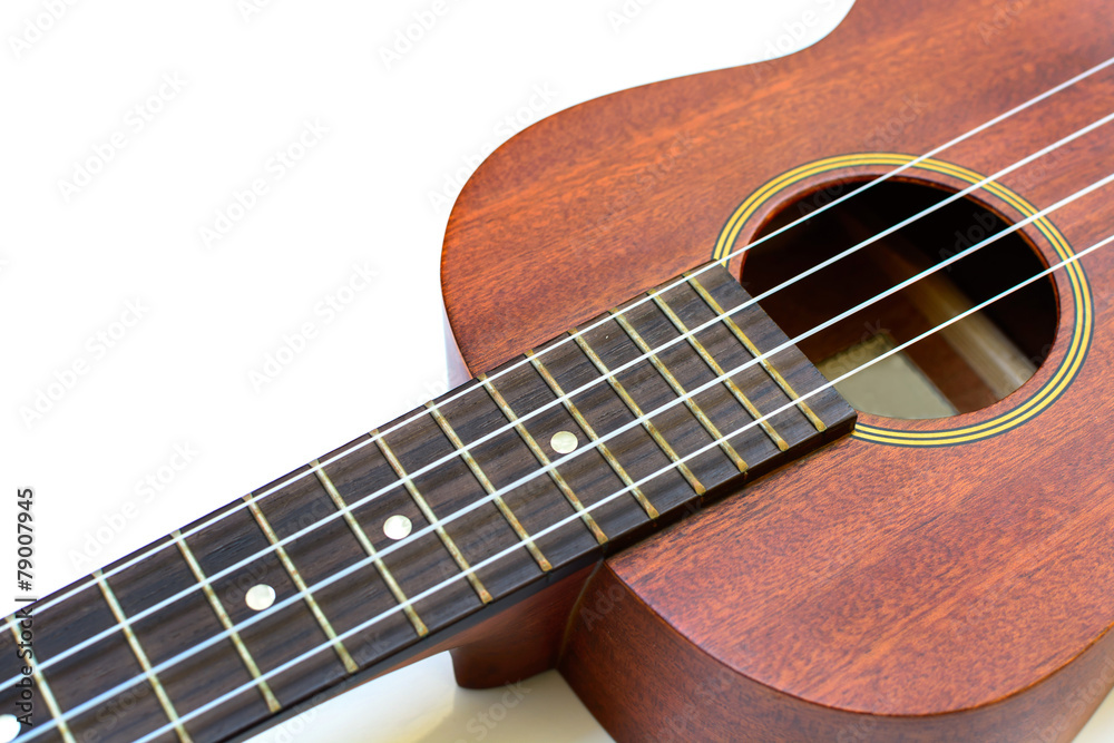 ukulele on white background with copy space ukulele on white background with copy space