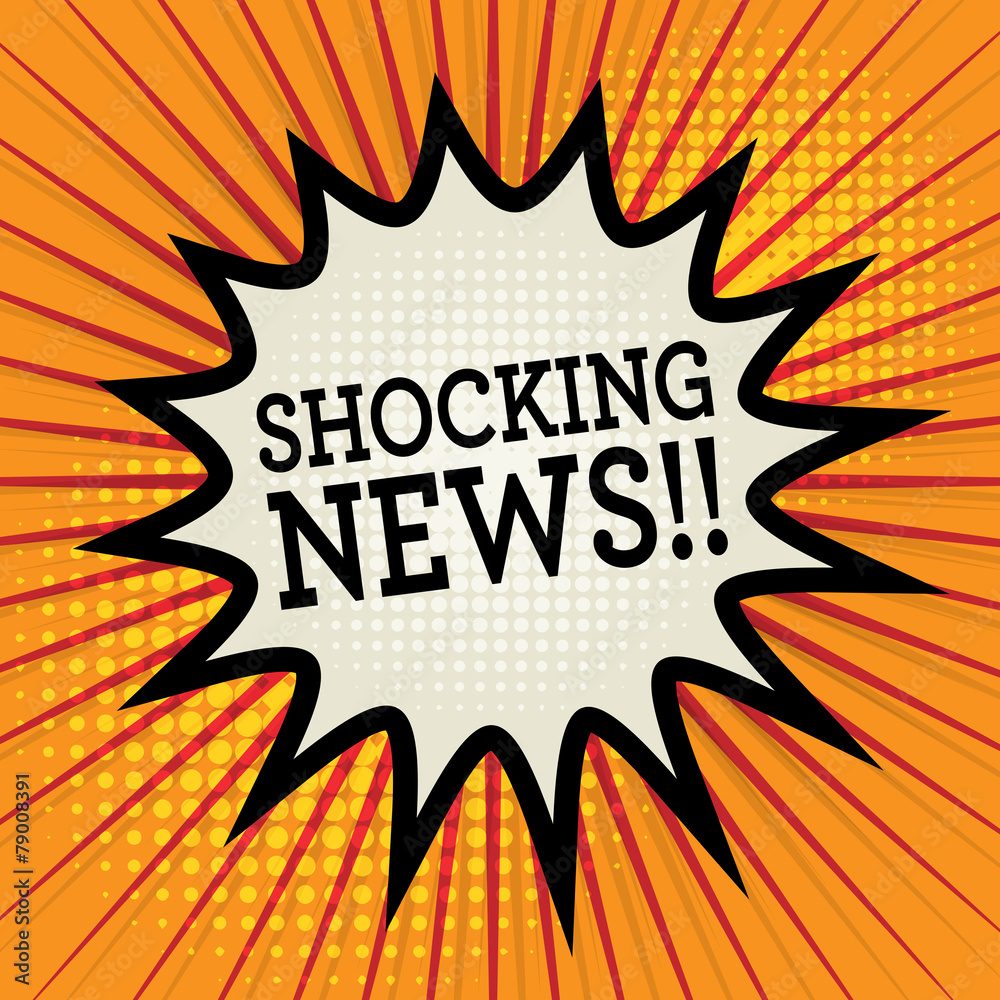 Comic explosion with text Shocking News, vector Comic explosion with text Shocking News, vector