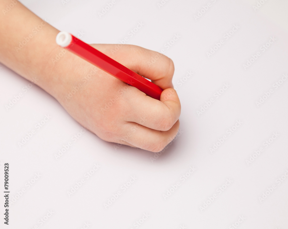 Hand of a child writing Hand of a child writing
