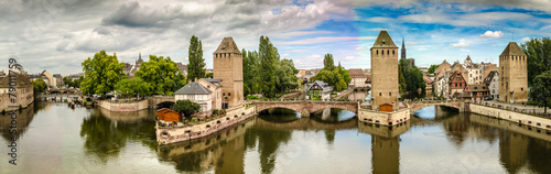 Panorama gedeckte Brücken in Straßburg