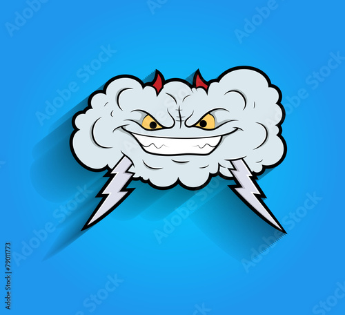 Laughing Retro Mascot Cloud Vector