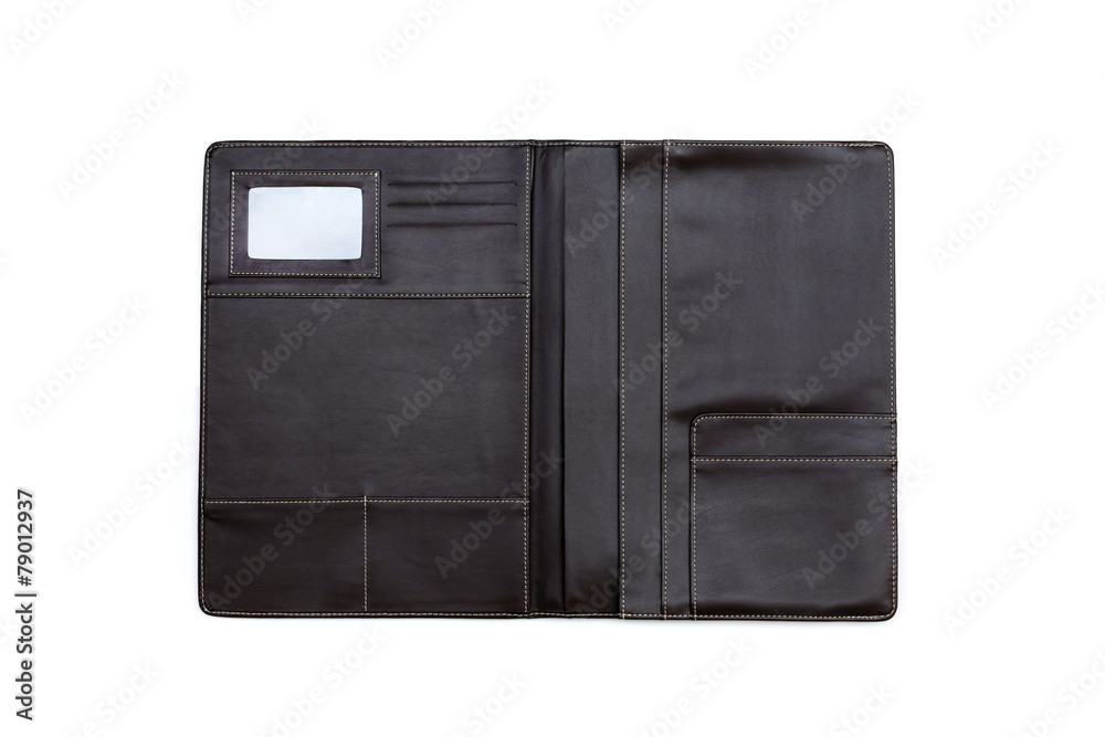 Black leather Folder isolated Black leather Folder isolated