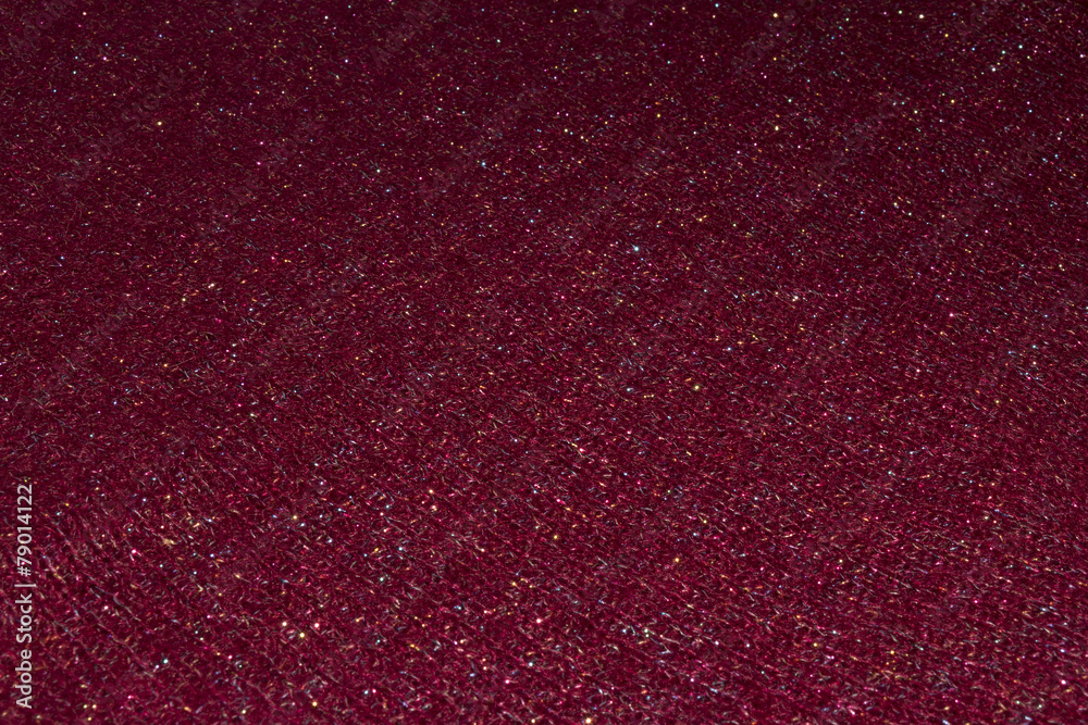 Dark red wool fabric with shiny thread