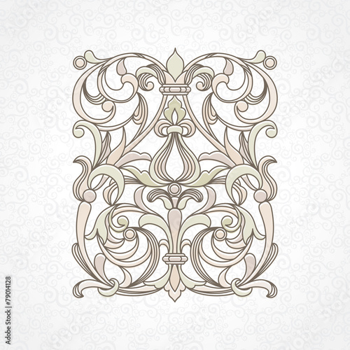 Vector floral pattern in Victorian style.