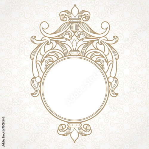 Filigree vector frame in Victorian style.