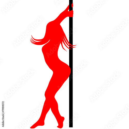 pole dancer silhouette. Vector illustration