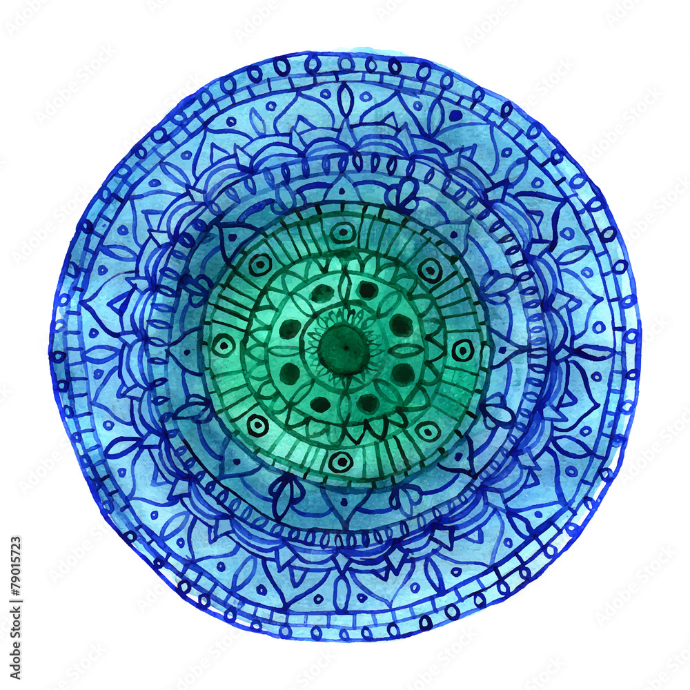 Obraz premium Hand drawn vector watercolor mandala.