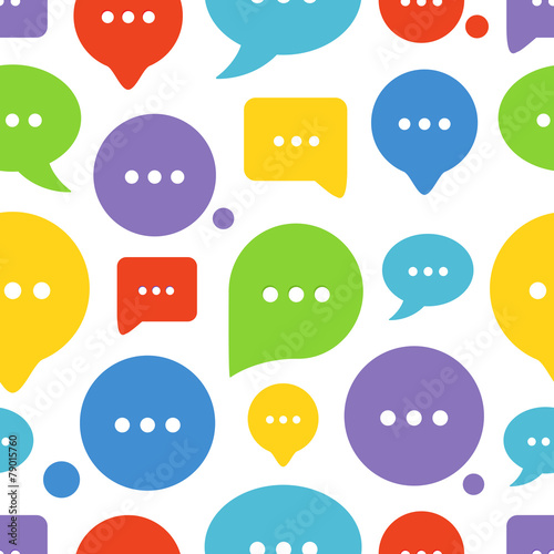 Color speech clouds seamless background