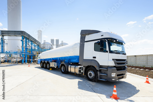 Truck with fuel at the plant