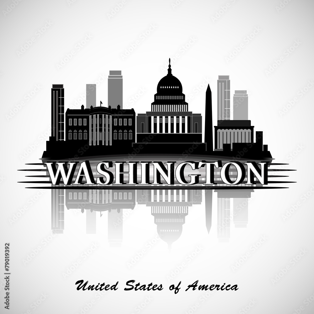 Washington DC Skyline Design. Vector silhouette