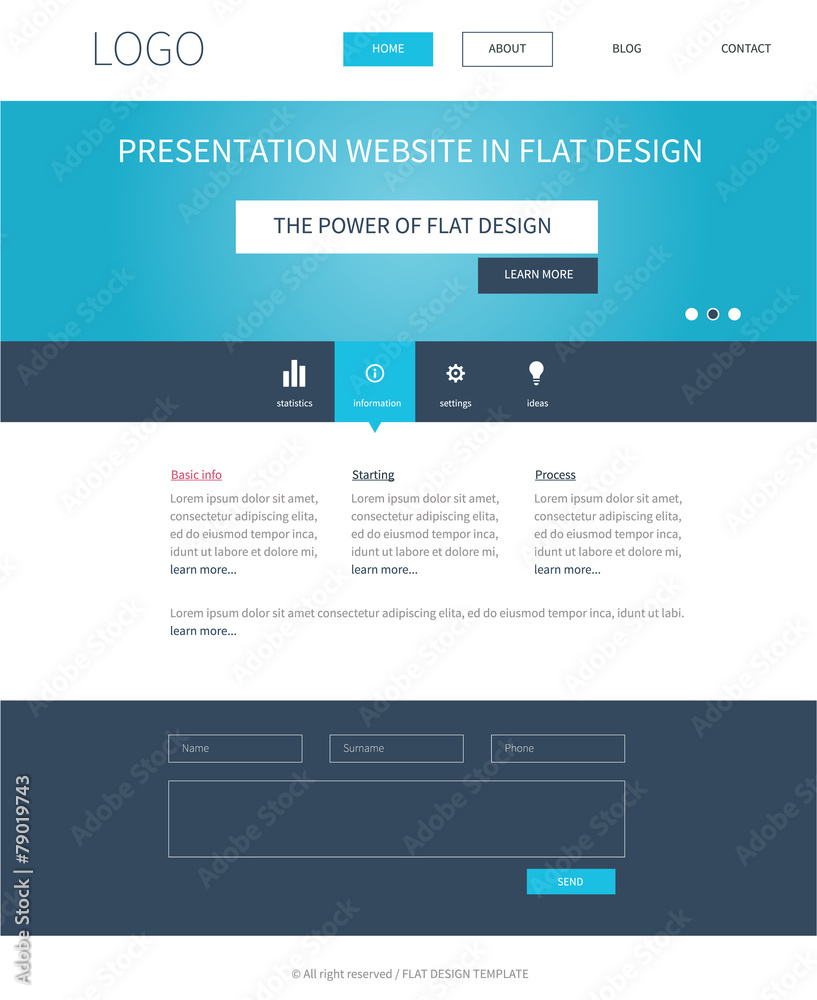 Flat webdesign template concept for presentation website Flat webdesign template concept for presentation website