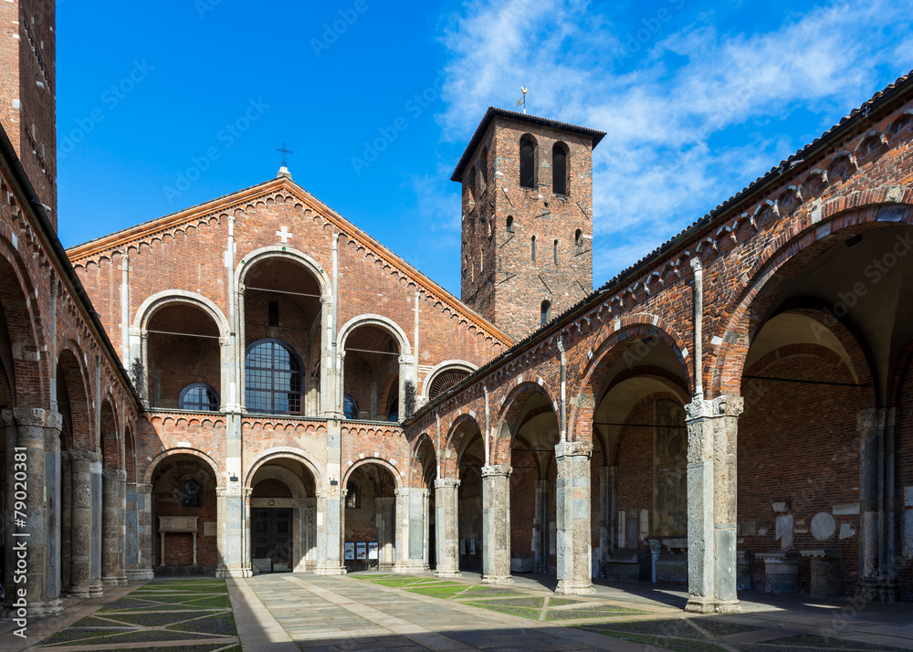 Basilica of Saint Ambrose (Sant'Ambrogio) in Milan, Italy