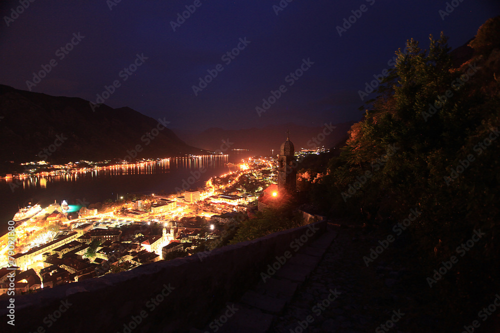 night landscape resort in Montenegro