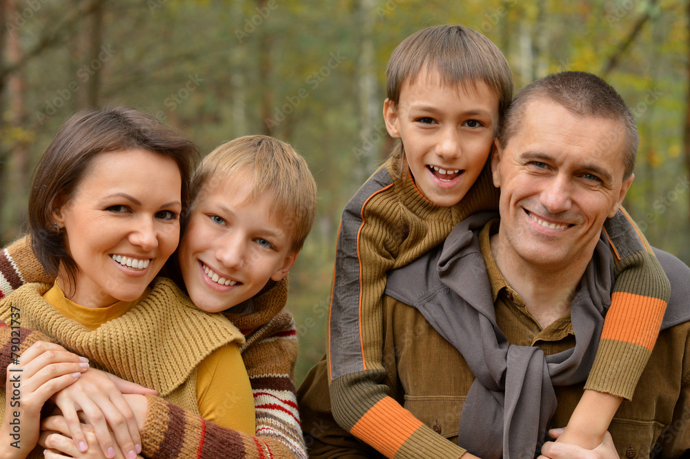 Fototapeta premium Portrait of family relaxing
