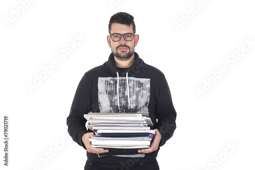 Young man with books photo