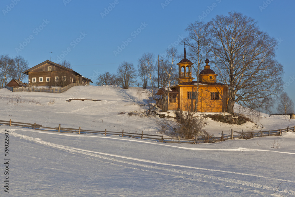 Зима в русской деревне