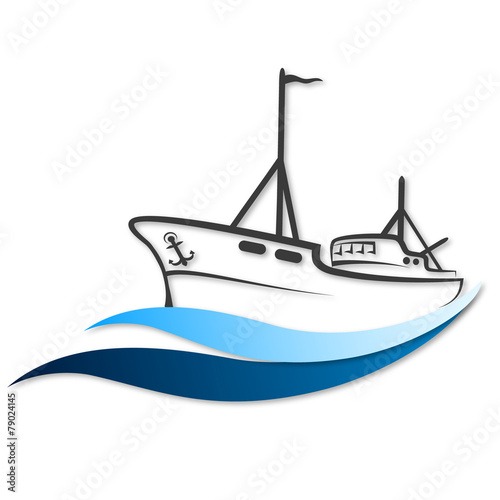 Fishing boat vector