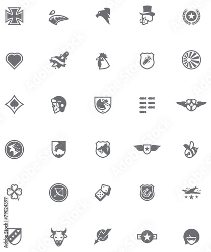WW2 styled military emblem set