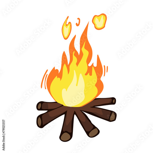 campfire isolated illustration