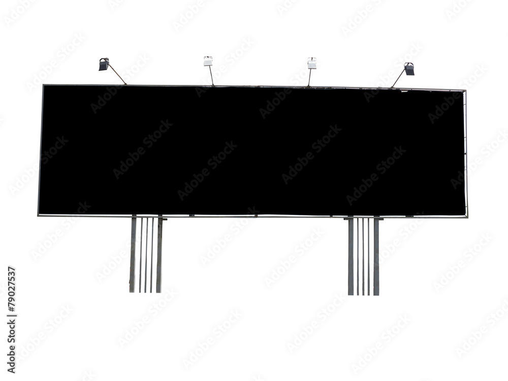 Billboard advertising panel with empty space and light projector Billboard advertising panel with empty space and light projector