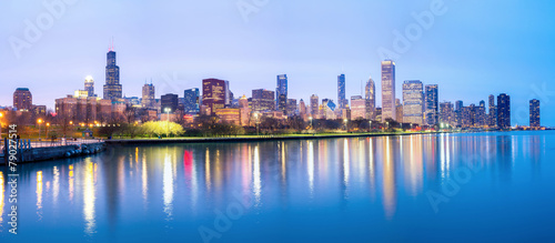 Chicago downtown and Lake Michigan Panorama