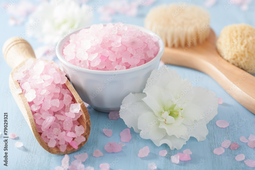 spa aromatherapy set with azalea flowers and herbal salt spa aromatherapy set with azalea flowers and herbal salt