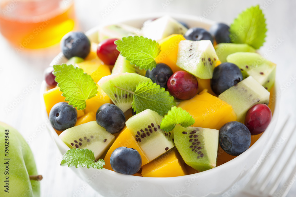 fruit salad with mango kiwi blueberry for breakfast fruit salad with mango kiwi blueberry for breakfast