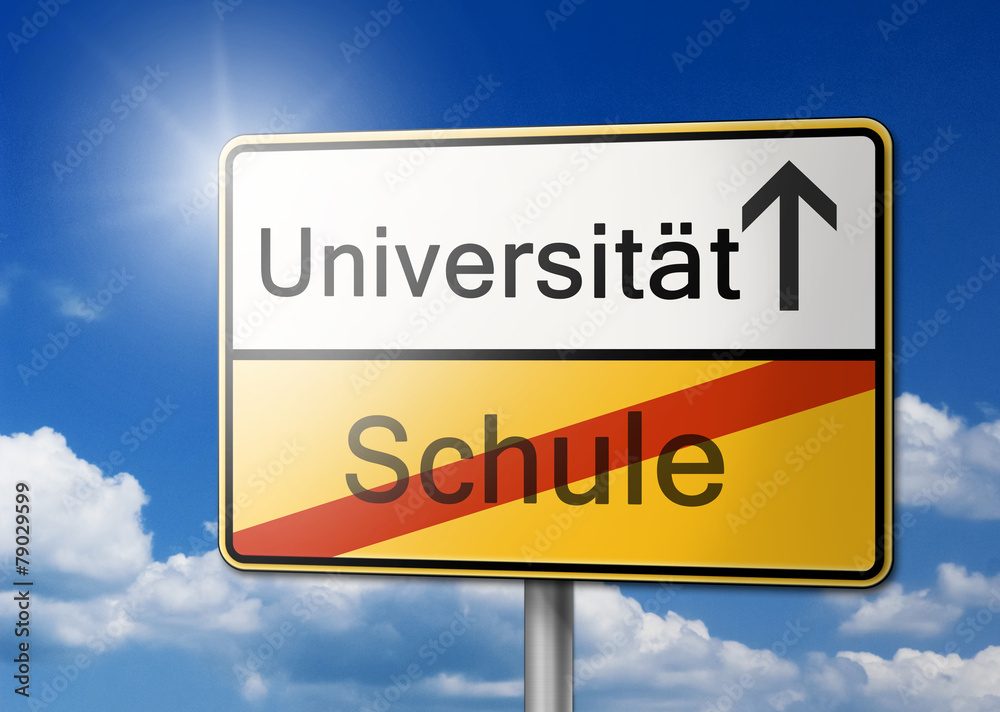 Universität Schule Student Schild Universität Schule Student Schild