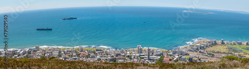 Panorama of Sea Point and Robben Island © dpreezg