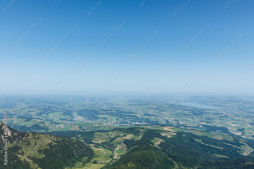 Lucerne view from mountain Pilatus, Switzerland with copy space