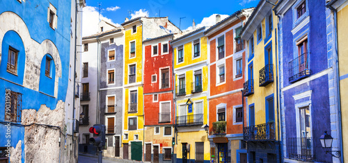 colors of mediterranean towns series - streets of Cuenca, Spain photo