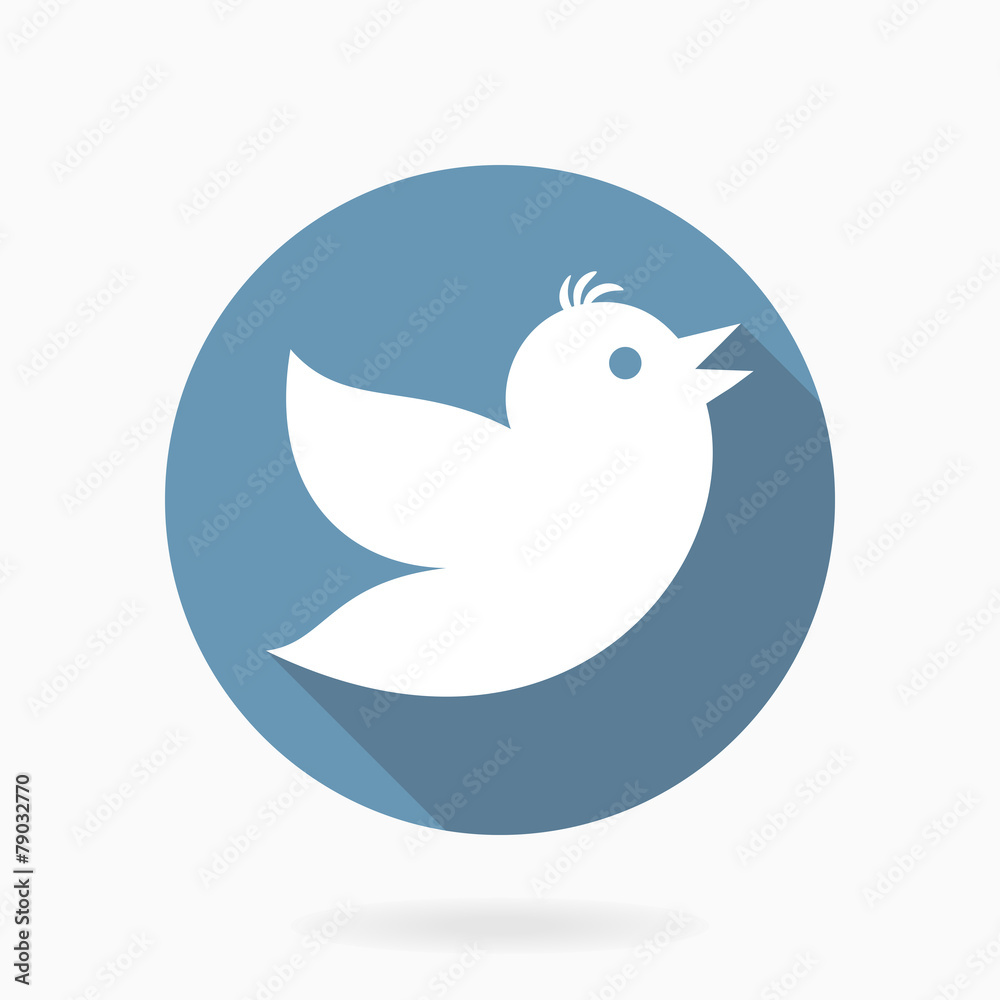 Flying Bird Icon With Flat Design Flying Bird Icon With Flat Design