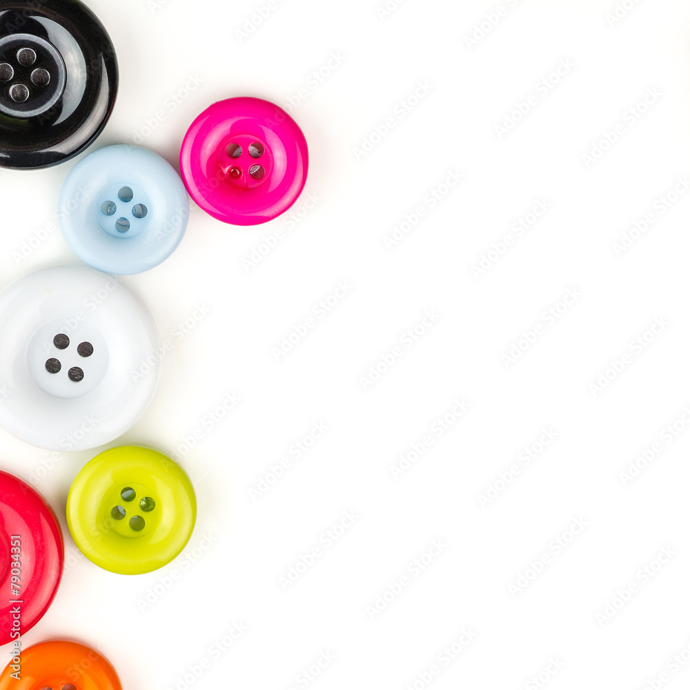 multicolored buttons on white background