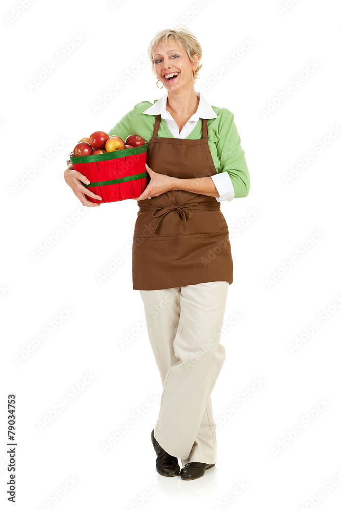 Shopkeeper: Holding a Basket of Apples Shopkeeper: Holding a Basket of Apples