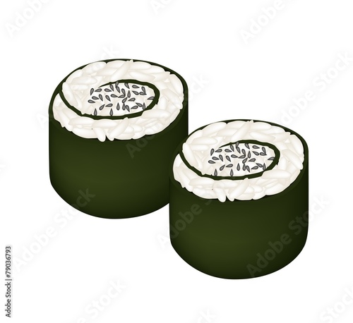 Maki Sushi Roll or Nori Roll with Sesame