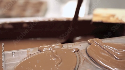 pastry chef working chocolate Easter rabbit