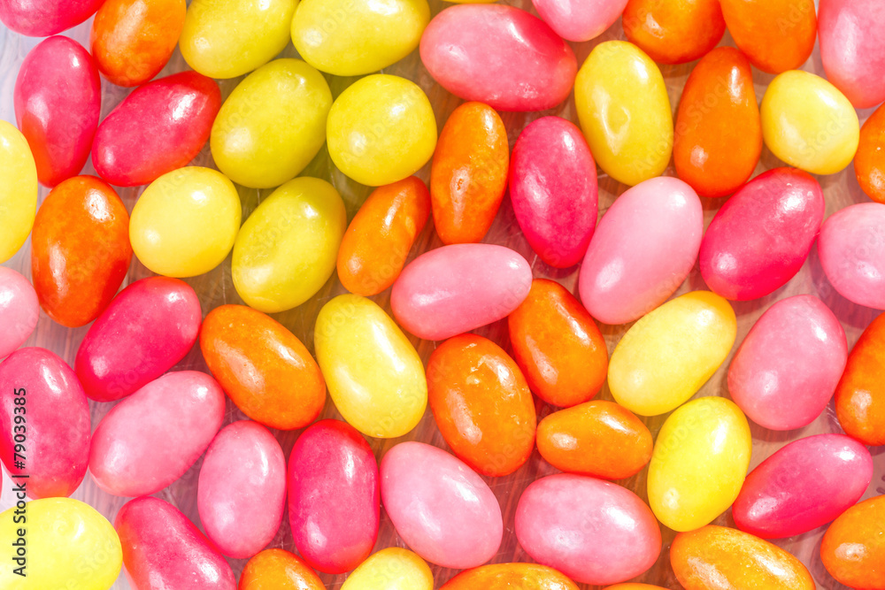 Colorful sugar-coated almond egg-shaped candy Colorful sugar-coated almond egg-shaped candy