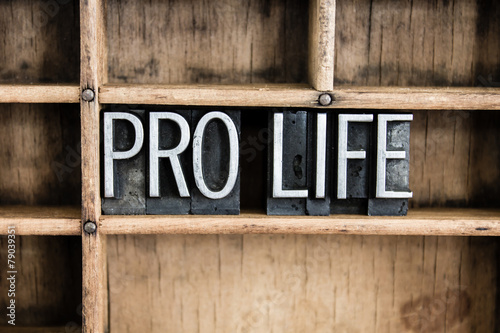 Pro Life Concept Metal Letterpress Word in Drawer