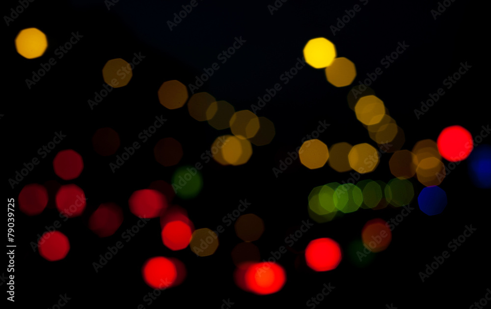 Colorful blurry abstract background with defocused lights