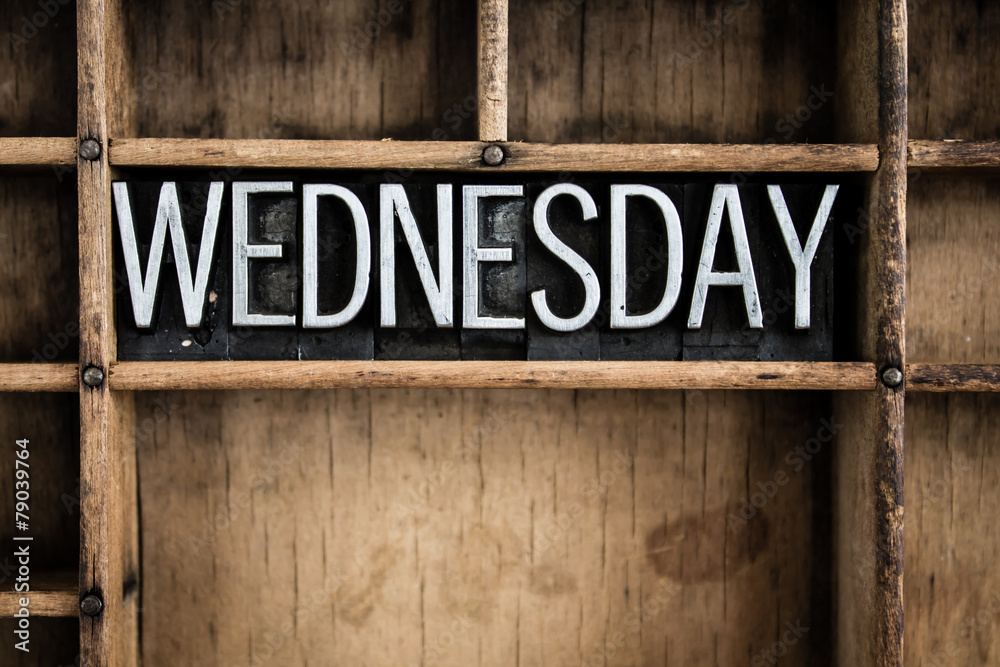 Wednesday Concept Metal Letterpress Word in Drawer Wednesday Concept Metal Letterpress Word in Drawer