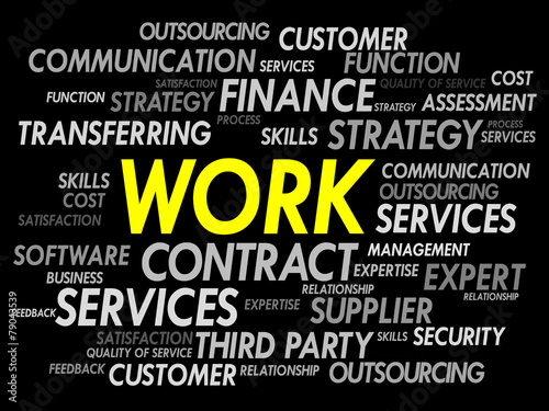 WORK word cloud, business concept