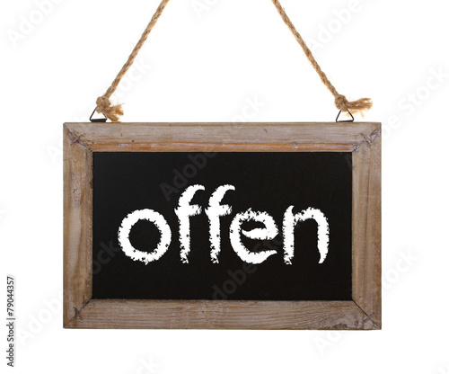 offen Schild freigestellt