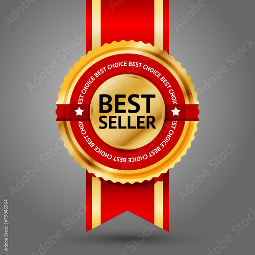 Premium golden and red Best Seller label with -Best choice- text