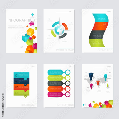 Set of infographics elements in modern flat business style.