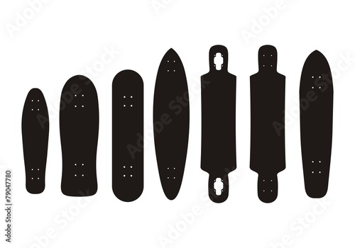skateboar and longboard types - pictogram photo