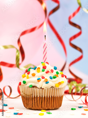 Happy birthday candles cupcake