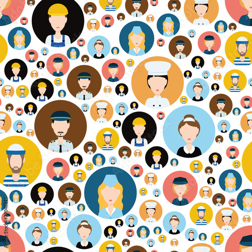 people head seamless pattern